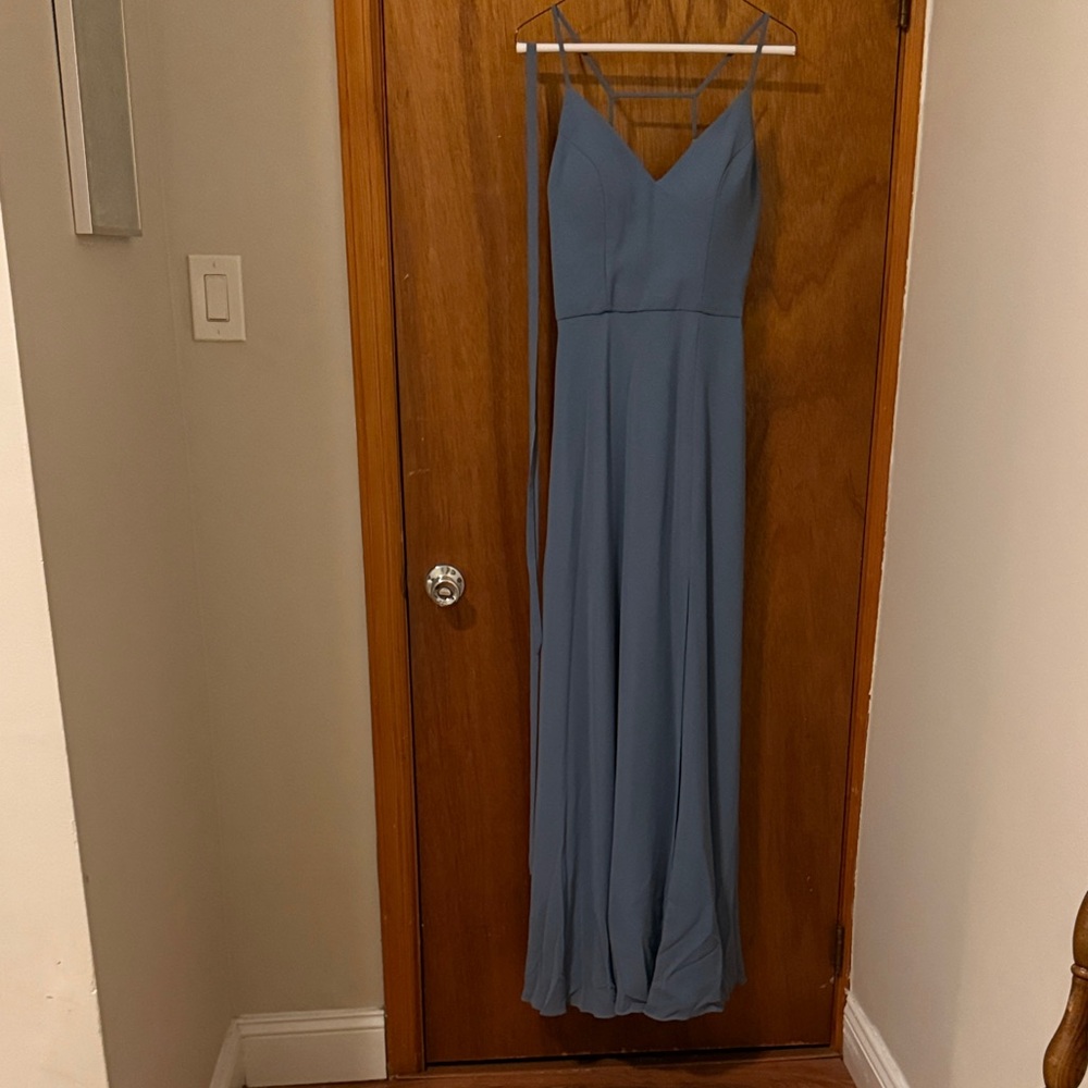 Kennedy Blue Elizabeth Chiffon Bridesmaid dress in Slate Blue